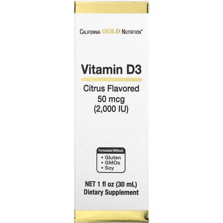 California Gold Nutrition, Vitamine D3 (Citrus), 2.000 IE, 1 fl oz (30 ml)