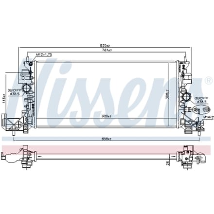 Radiator, motorkoeling NISSENS 630797