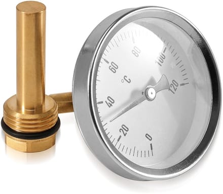 JHUBERS - Bimetaal-thermometer Ø63mm, 0-120°C voor verwarmingssystemen