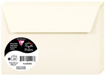 Pollen by Clairefontaine envelop C6, 120 g/m2, naturelwit