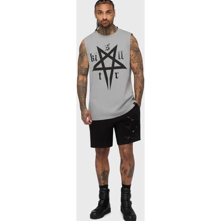 Killstar - Gothic T-shirt - Crypt Threads Vest - XS tot 4XL - voor Mannen - grijs