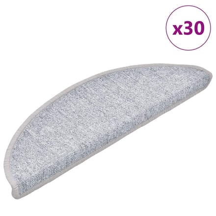 vidaXL - Trapmatten - 30 - st - 56x17x3 - cm - lichtgrijs - halfrond