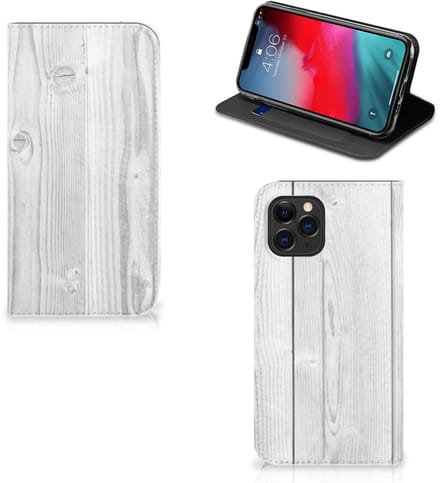 Apple iPhone 11 Pro Book Wallet Case White Wood