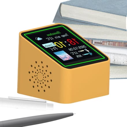 Weerklok Digitaal - Temperatuur Vochtigheid - Binnen Klimaat - Netsnoer Werking - 6cm Breed - Oranje