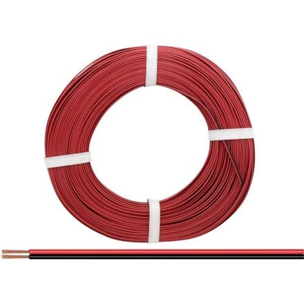 Donau Elektronik 225-010-25 Draad 2 x 0.25 mm² Rood/zwart 25 m