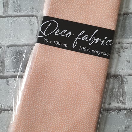 Deco Stof, 100% Polyester, quilten, patchwork, embroidery, 70 x 100 cm, Patroon zalmroze met stippen