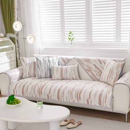 Jacquard Cool Bean Sofakussen Zomer Sofahoes Nieuw Kleurrijk Mat Kussen Zomer Sofahanddoek 70*70cm white