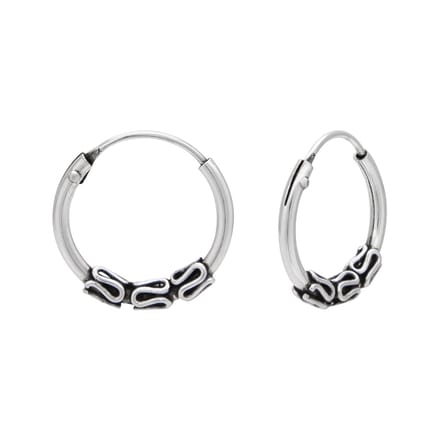 WeLoveSilver - zilveren oorringen - Bali hoops - 12 mm - spiraaldesign