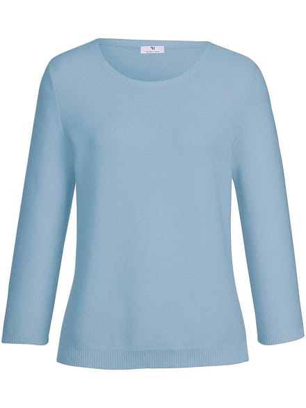 Trui ronde hals 100% SUPIMA® katoen Van Peter Hahn blauw