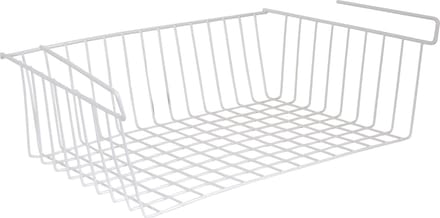 MSV Kastmandje - opberg/hang mandjes - rvs - wit - 38 x 26 x 14 cm - draadmand