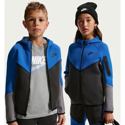 Nike Tech Hoodies Kinder - Blauw - Maat 122 - 128 CM
