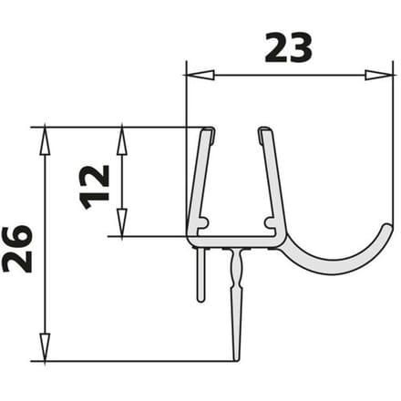 Kermi Pasa replacement set sealing strips horizontal 3249 to PX pentagon with fixed panels 2534062