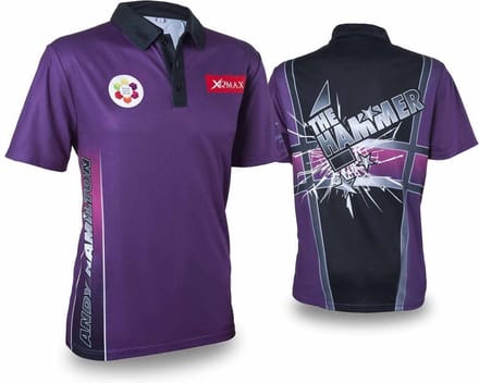 XQmax Darts Andy Hamilton replica wedstrijdshirt paars XL QD9200350