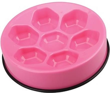 M-pets Voerbak Slow Feeder Cavity roze  25x25x5,8
