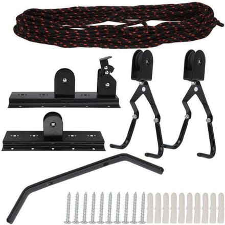 Support de plafond de vélo - Akozon - Cintre de plafond - Acier et ABS - Capacité 40-60 kg - Noir