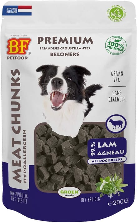 BF®Petfood Meat Chunks - Rund & Hert - 3 x 200 gram