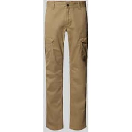 Slim fit cargobroek met logostitching