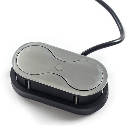 Dubbele, ingebouwde stopcontact ovaal Roestvrij staal optiek geborsteld met Schuko / USB