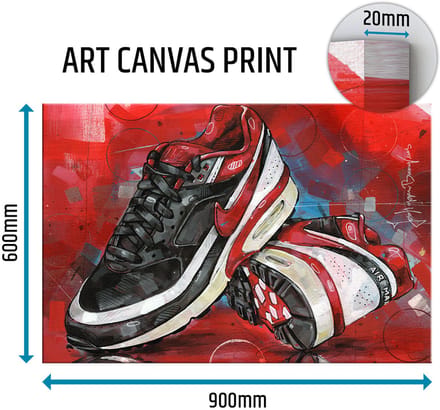 Sneaker canvas classic BW varsity red 90x60 cm