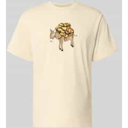 T-shirt met motiefprint model 'DONKEY TAXI'