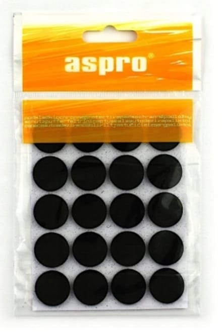 Aspro - Zelfklevende Viltjes - 20mm - Zwart - 20 Stuks