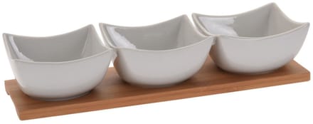 Excellent Houseware 3 Serveerschaaltjes op plankje - OP = OP