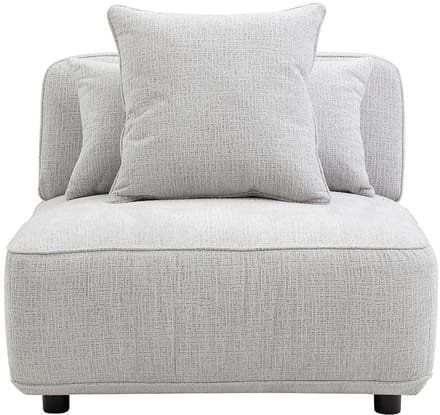 Vente-unique Fauteuil in lichtgrijze chenillestof LELACO