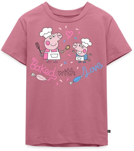 Peppa Pig Design Baked With Love Premium T Shirt Kinderen