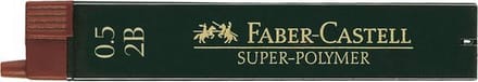 Faber-Castell potloodstiftjes - Super-Polymer - 0,5mm - 2B - 12 stuks - FC-120502