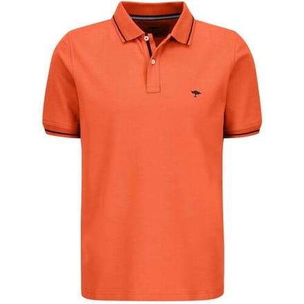 Fynch-Hatton Polo Modern Subtle Contrast Soft Supima Cotton Piqué Tangerine / male