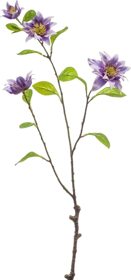Emerald - Kunstbloem Clematis 75cm paars - Kunstplant voor binnen
