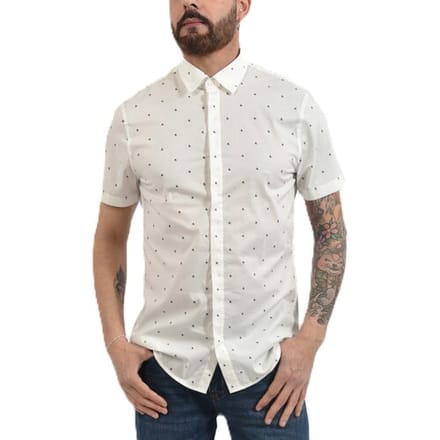 Overhemd Korte Mouw Armani Exchange Slim fit shirt met logo-patroon