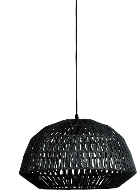 WOOOD Kace Hanglamp - Jute - Zwart - 26x45x45 cm