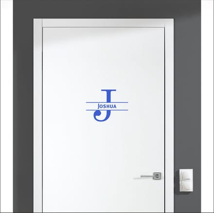 Deursticker Met Naam -  Joshua - Blauw