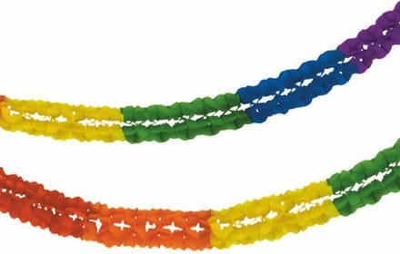 Guirlande extra groot, papier Ø 16 cm · 10 m Rainbow brandvertagend