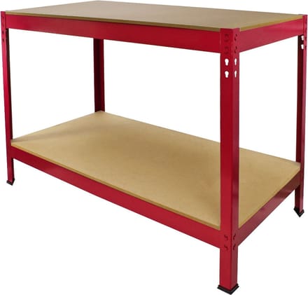 Q-rax werkbank - rood - 100 cm breed - 200kg draagkracht per plank
