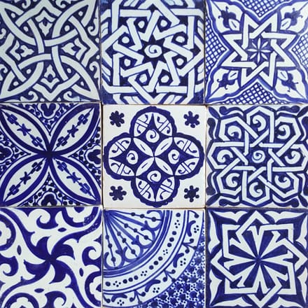 Wandtegels – Handgeschilderd keramiek – Set van 9 – 10×10 cm – Mediterrane stijl