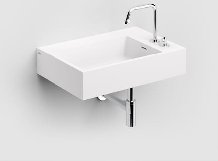 Clou Flush wastafel 60cm, met 5 voorbewerkte kraangaten, aluite