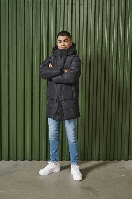 Regular fit gewatteerd jack met afneembare capuchon, model 'CARL'
