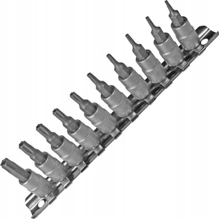 Torx Bitdoppen met Gat T7-T40, 10 Stuks