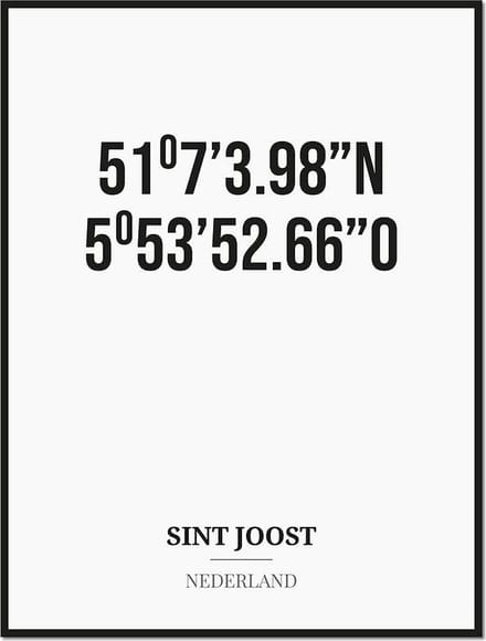 Poster/kaart SINT JOOST met coördinaten