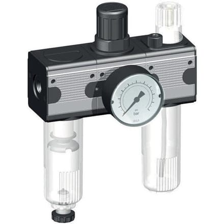 FRL 3-Delig G3/8'' 1200l/min 0.5-10.0bar/7-145psi Auto Polycarbonaat Multifix 1