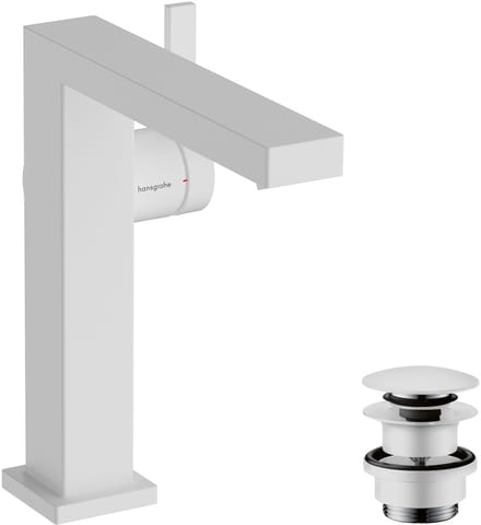 hansgrohe Tecturis E ééngreeps wastafelkraan 150 Fine CoolStart met afvoerplug mat wit