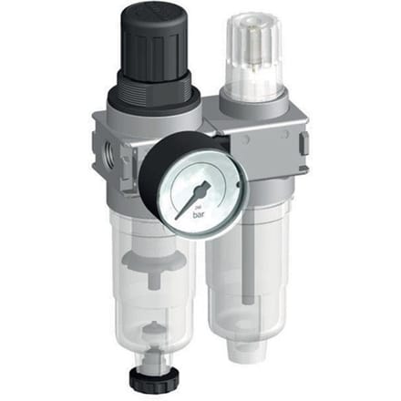 FRL 2-Delig G1/4'' 700l/min 0.5-10.0bar/7-145psi Auto 40 mm Manometer Polycarbonaat Multifix 0