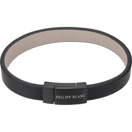 Echt leer en roestvrij stalen armband Philipp Blanc Anton