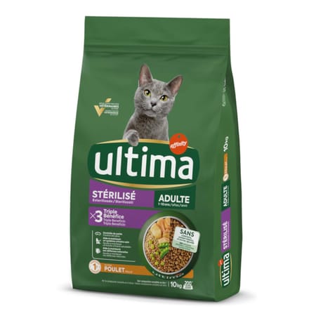 2x10kg Ultima Cat Sterilized Kip & Gerst Kattenvoer