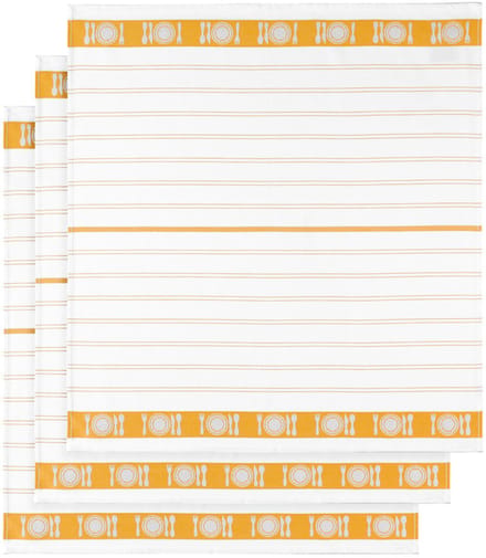 De Witte Lietaer Theedoek BML Geel, 3 stuks - 65 x 65 cm - Katoen
