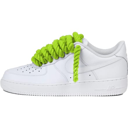 Nike Air Force 1 Low Rope Laces Lime Green Custom
