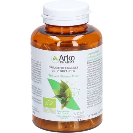 Arkopharma - Groene Thee Bio om het Figuur te Verfijnen (Vetverbrander) - 130 Capsules 2 per Dag