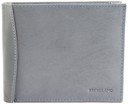 Excellanc leren heren portemonee Grijs Blauw
